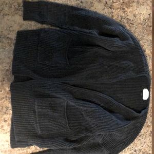 Women’s cardigan sweaters, size medium, dark gray heather and dusty rose